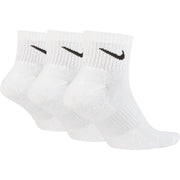 Nike Unisex Everyday Cushioned Training Ankle Socks (3 Pairs), White/Black, Large