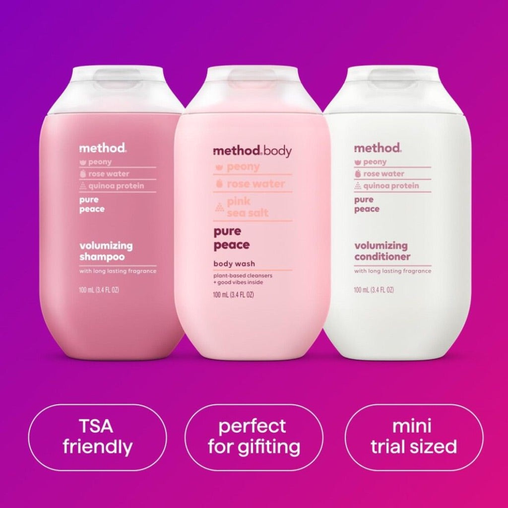 Method Body Wash and Hair Care Gift Set 3.4 Oz - 3-Pack Pure Peace 1 Set