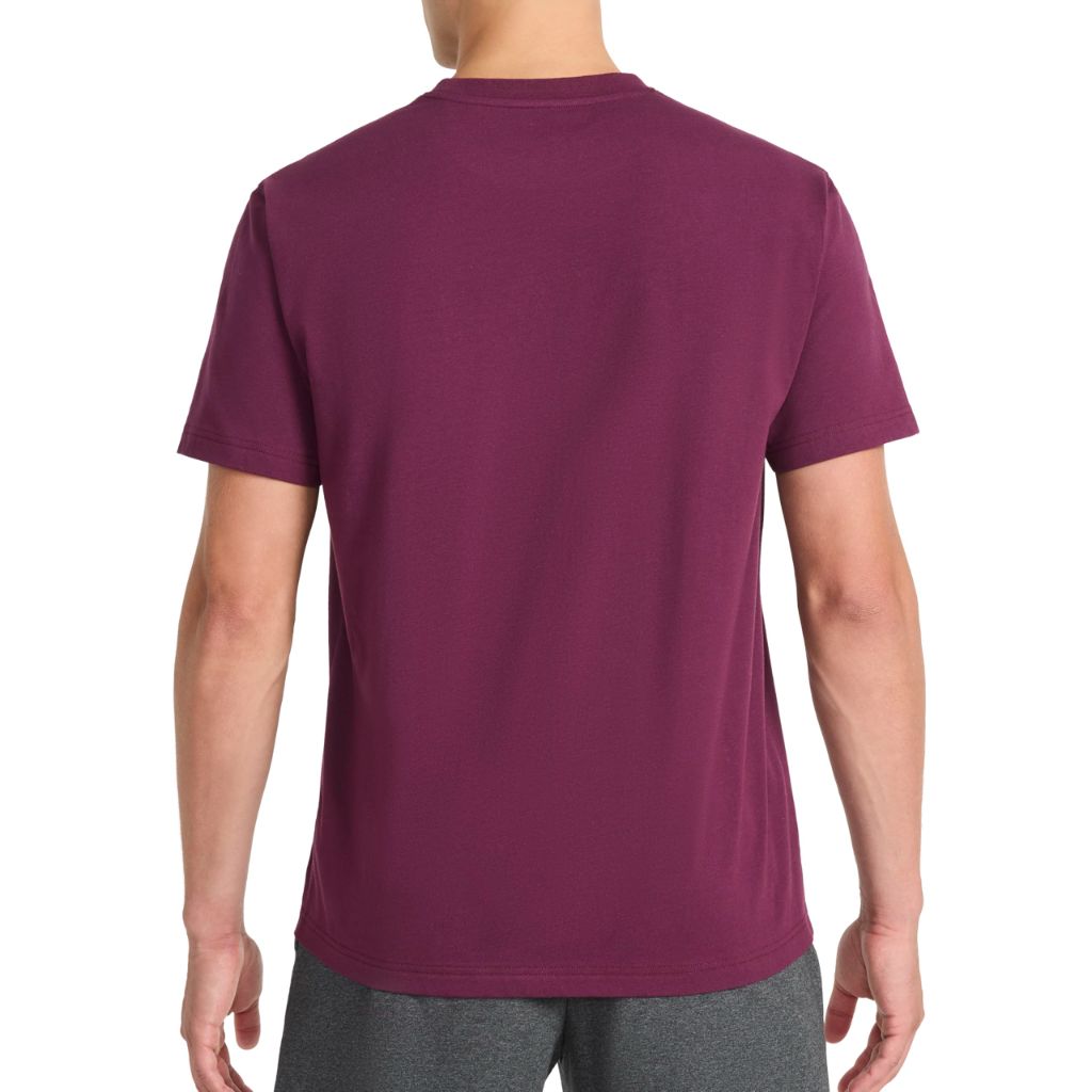 SZ S, Reebok Men’s Embroidery Crewneck T-Shirt, Standard Fit | Black Cherry