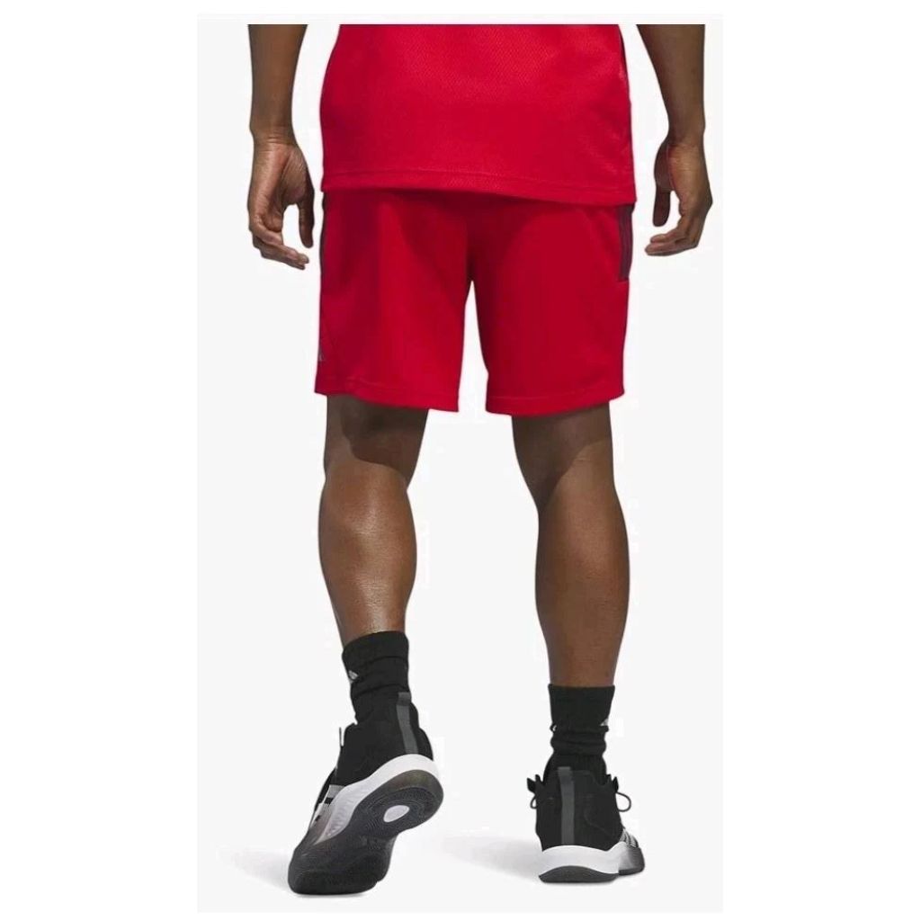 adidas Originals Men's Legends 3-Stripes 9" Shorts - Better Scarlet/Aurora Black, 3XL