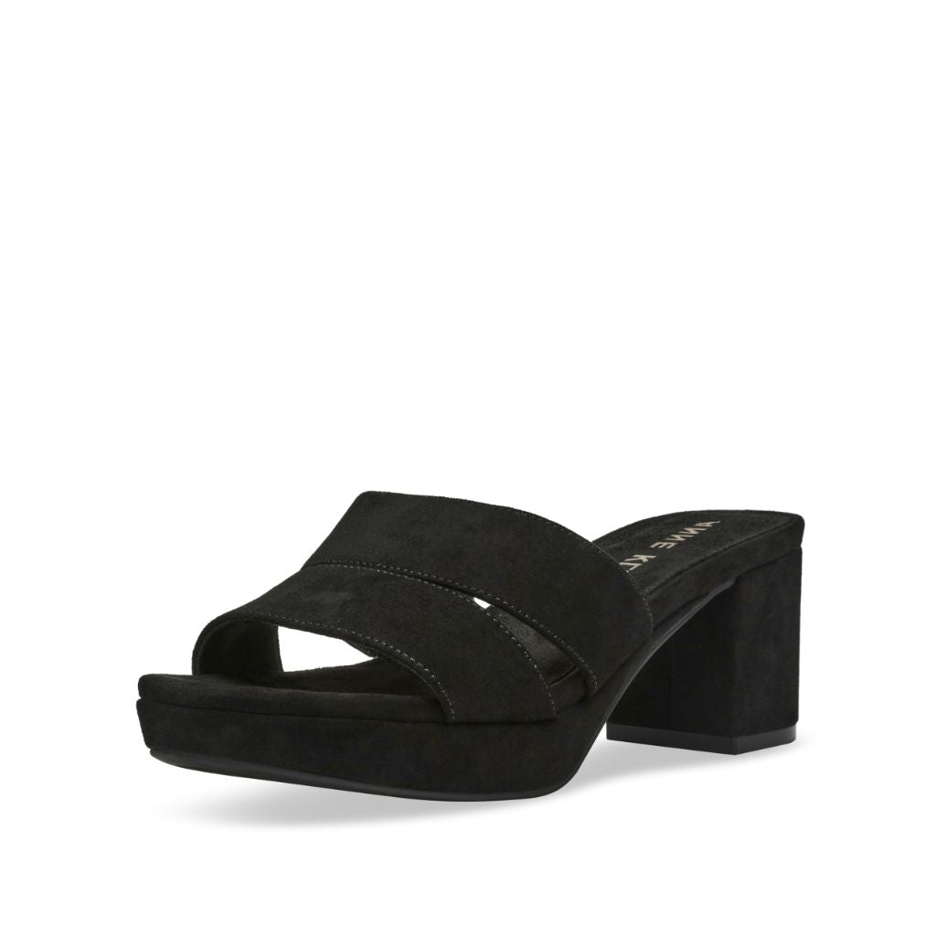 Anne Klein Women's Dress Sandal Palmer, Black Suede, 9
