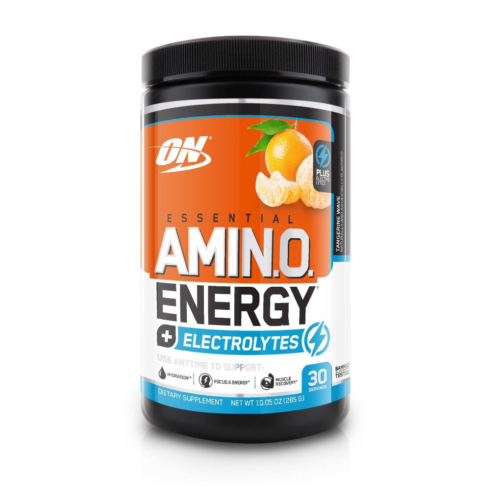 Optimum Nutrition AmiN.O. Energy + Electrolytes Hydration Powder, Tangerine Wave, 10.05 oz (30 Servings)