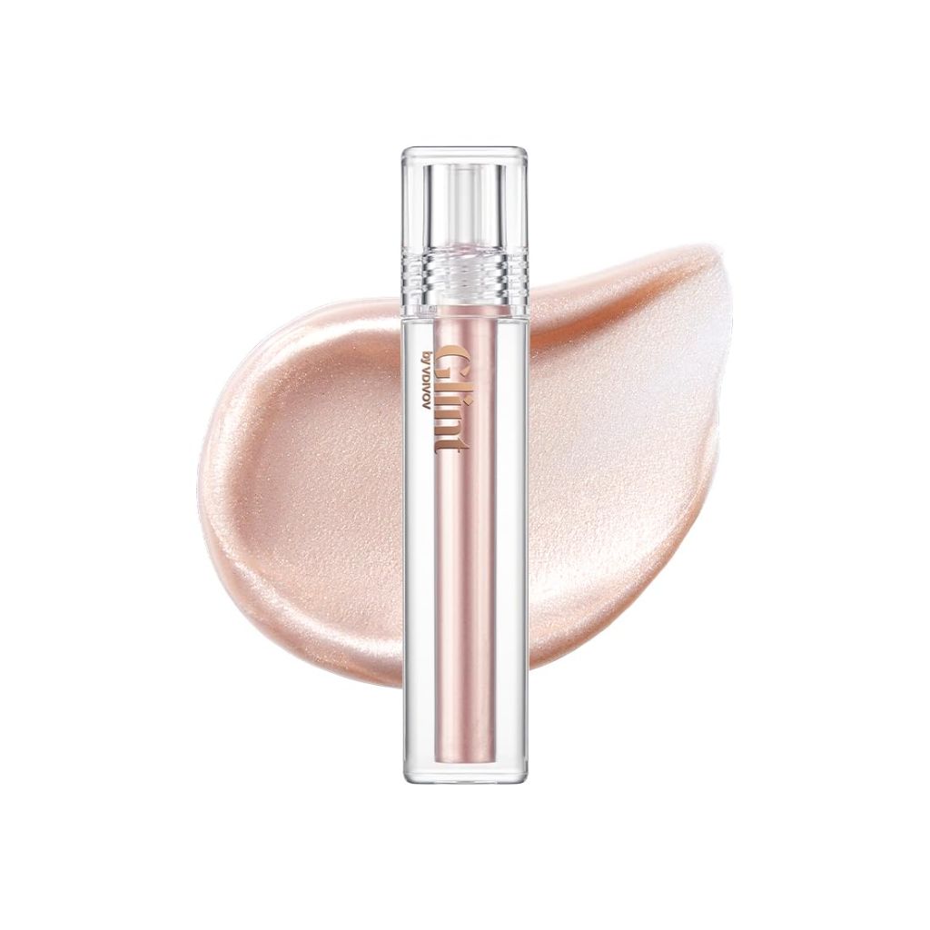 Glint Liquid Gel Highlighter (Glitter Veil, 0.1oz) - Multi-Use Face & Body Gloss for Smooth Glow