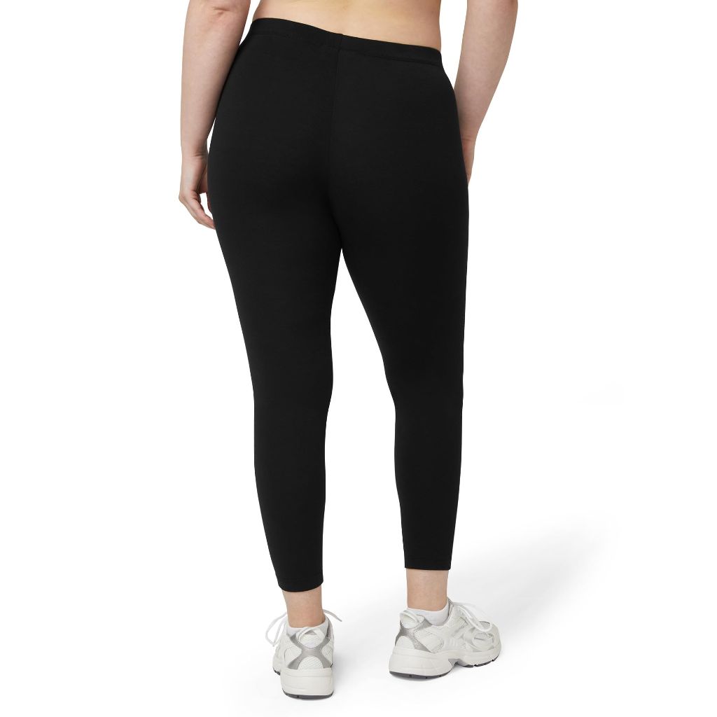 No nonsense Women's Leggings - Soft Cotton Feel, Comfortable & Perfect for Layering, Gentle Elastic Waistband - Black - XX-Large
