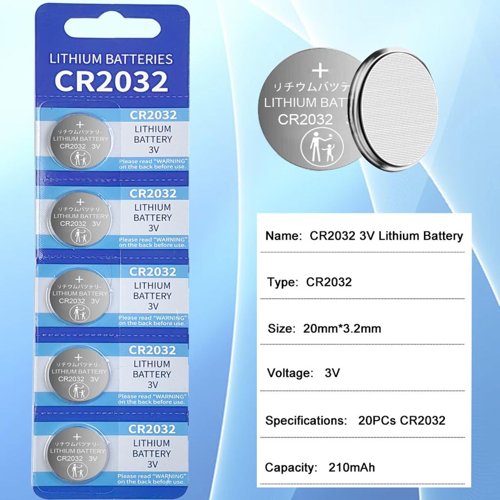Yukrilt CR2032 Batteries 2032 Lithium 3v Coin & Button Cell Battery, Long-Lasting & High Capacity (15-Pack)