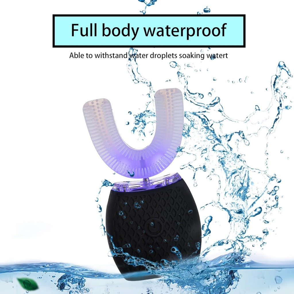 Automatic Toothbrush for Adult Ultrasonic Electric Toothbrush 30'' Automatic Timer Wireless Charging Washable Travel Home Dual-use (Black, M)