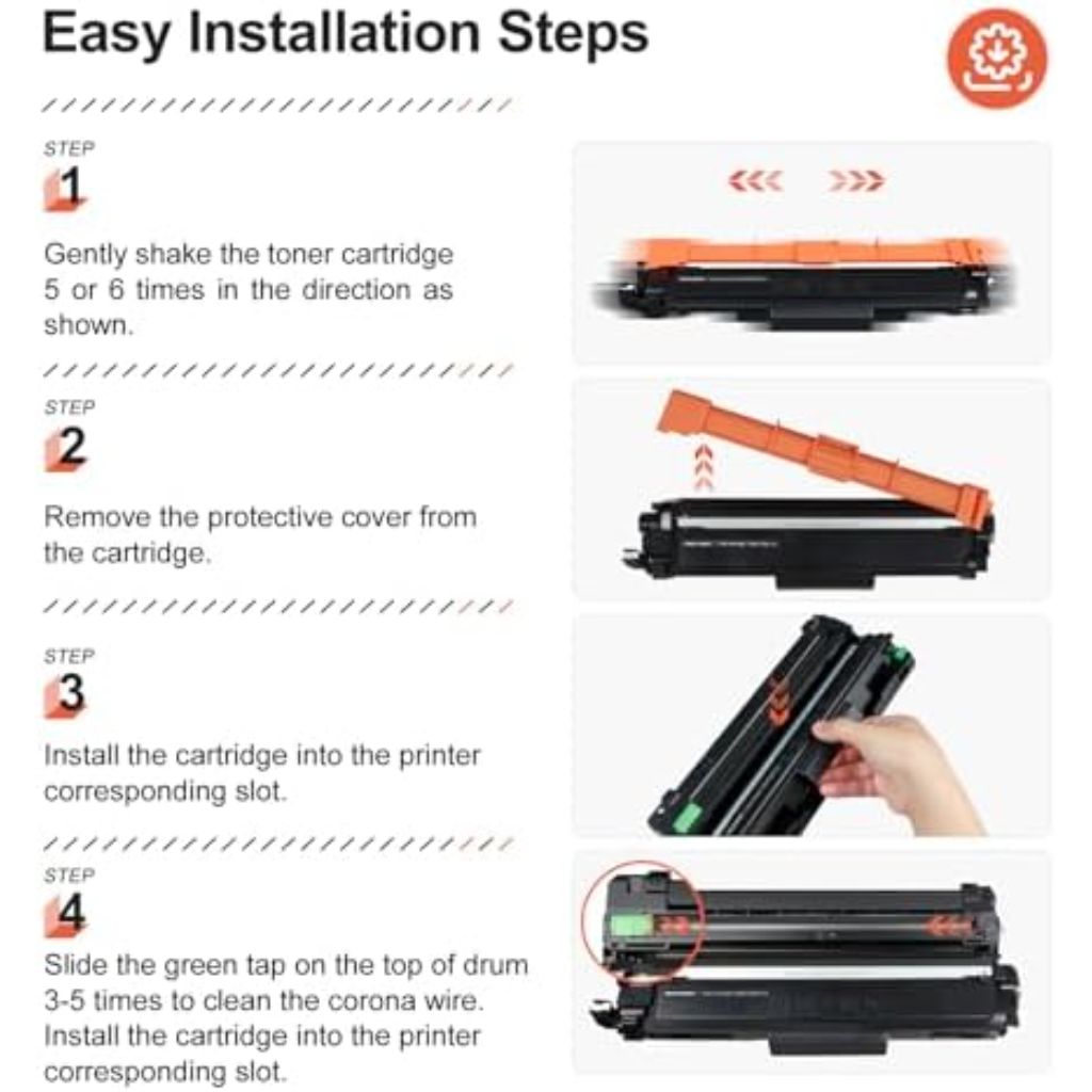 v4Ink TN227 High Yield Replacement Toner Cartridges, 4ct - Black + Multi-Color