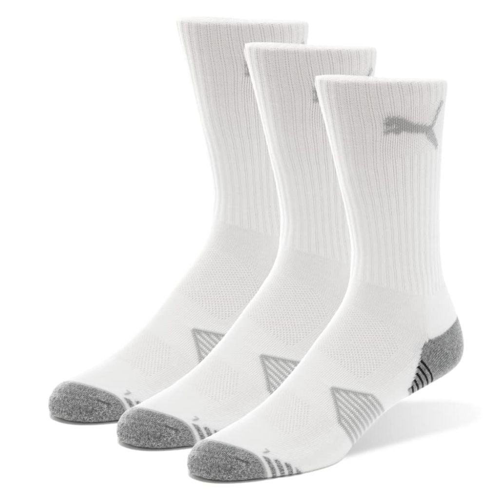 PUMA Golf Unisex Adult Modern Socks, Bright White, Medium US, 3 Pairs (Pack of 1)