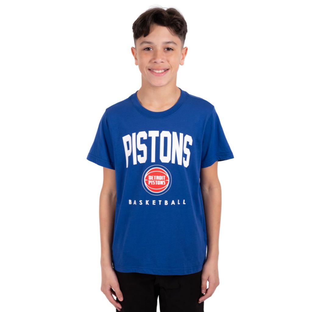 Ultra Game Kids' Arched Plexi Short Sleeve T-Shirt - Detroit Pistons, Size 10/12