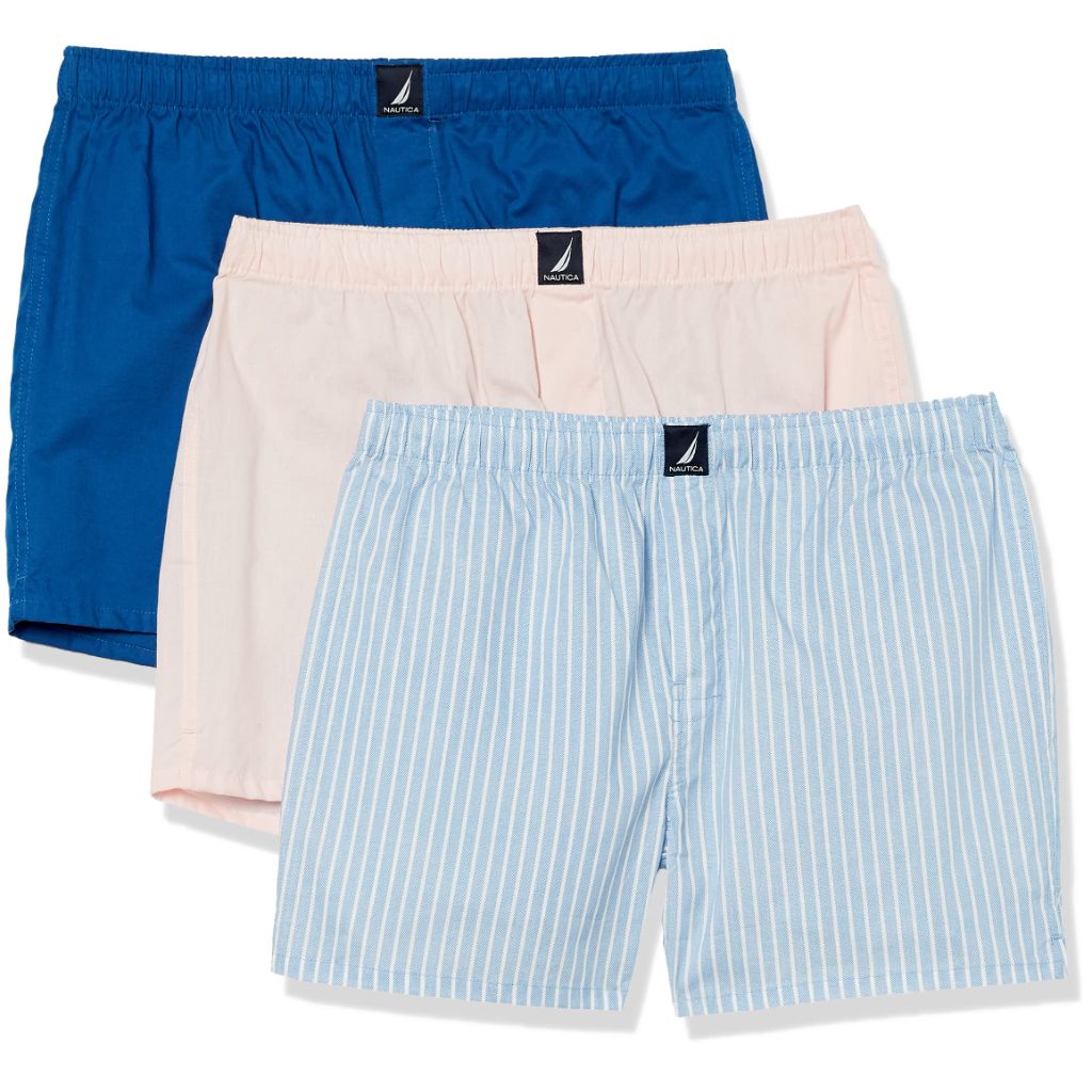 Nautica Men's Cotton Woven 3 Pack Boxers