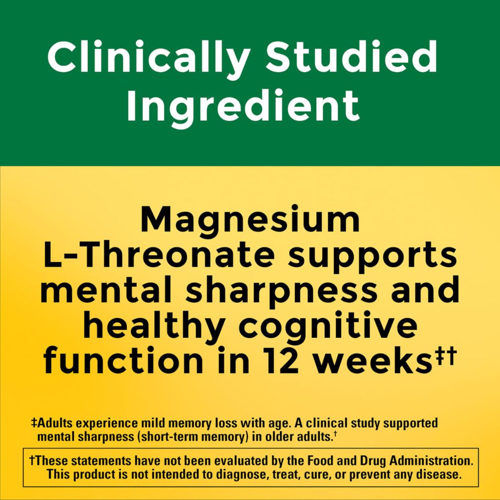 Nature Made Magnesium L-Threonate 90 Capsules, 30 Day Supply