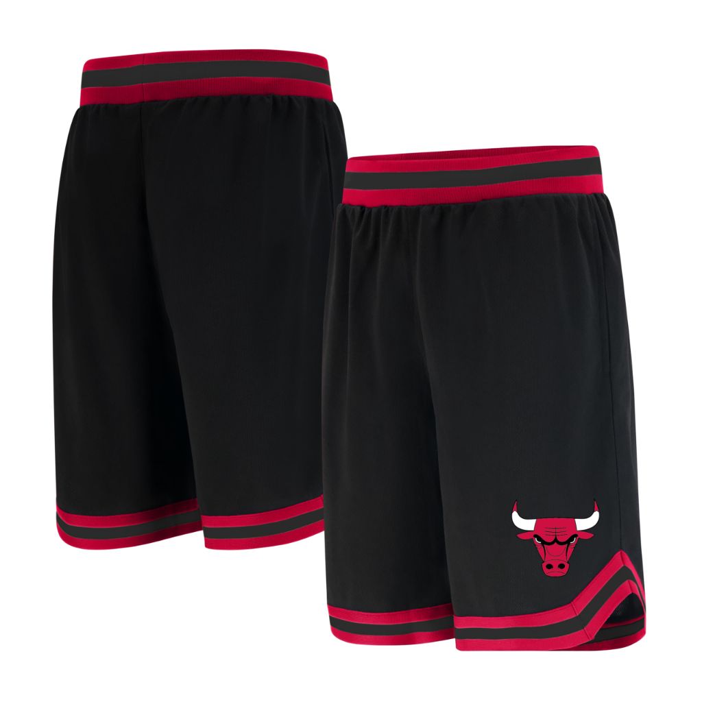 Ultra Game NBA Official Men’s Active Knit Basketball Training Shorts - Unisex, Chicago Bulls, Black, XX-Large