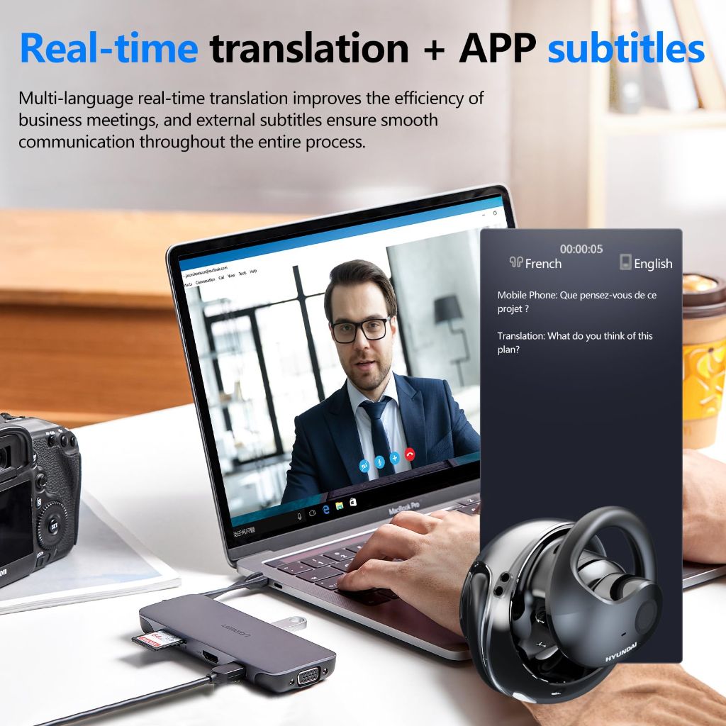 Hyundai Language Translator Earbuds - Black