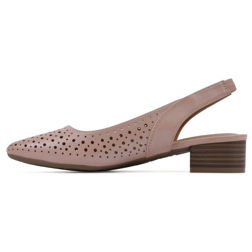 WHITE MOUNTAIN Women's Boronic Low Block Heel, Blush/Smooth, 6.5 W