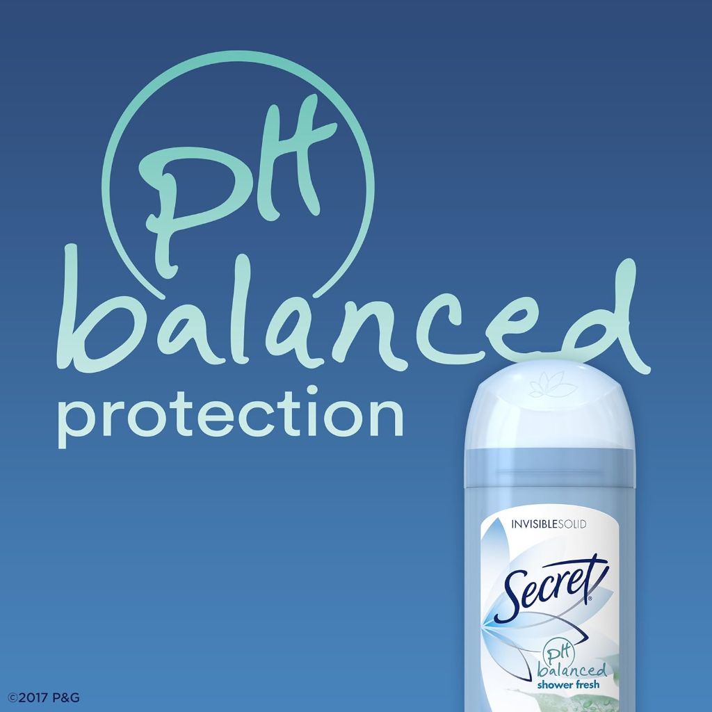 Secret Women's pH Balanced Invisible Solid Antiperspirant and Deodorant - Shower Fresh, 2.6 oz.