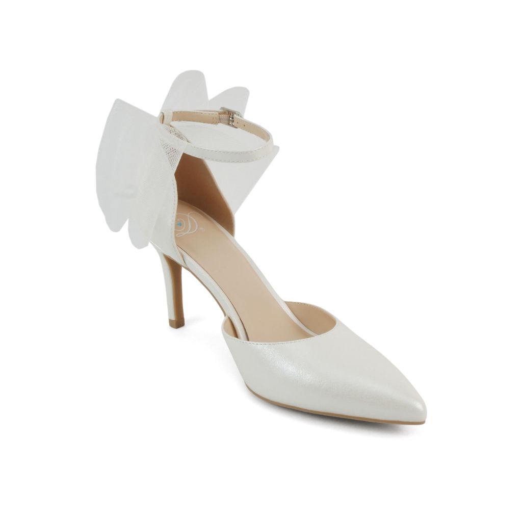 Delicious Beyond Women Pointed Toe High Heel Pumps, White Pearl - size 7.5
