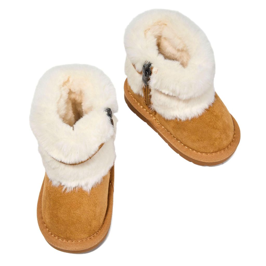Newsonet Baby Snow Winter Boots, Camel, Size 12-18 Months Toddler