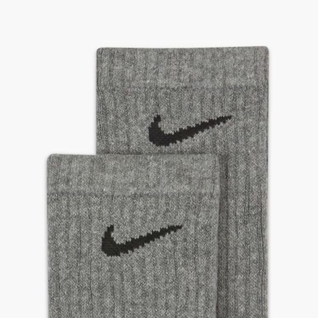 Nike Unisex Adult Everyday Cushioned Training Crew Socks (6 Pairs) - Gray, Large