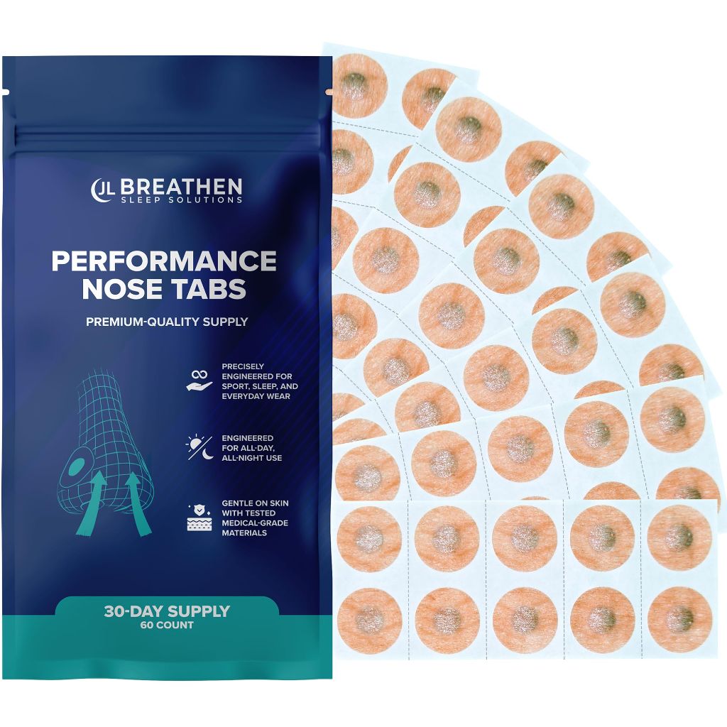 JL Breathen Sleep Solutions Performance Nose Tabs – 60 Count (30 Days) – Premium Skin-Friendly Adhesive for Secure, Comfortable All-Day Hold