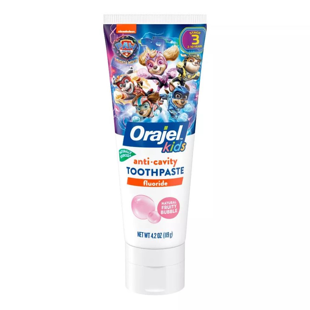 Orajel Kids Paw Patrol Anticavity Fluoride Toothpaste, Natural Fruity Bubble Flavor, 4.2oz