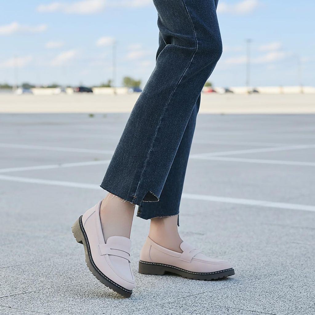Jucvoeci Penny Loafers for Women Suede Pink Size 7