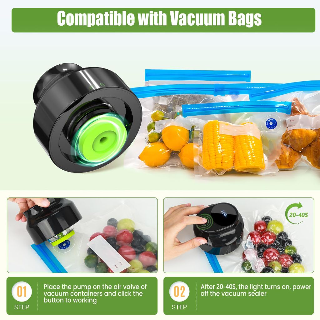 Electric Mason Jar Vacuum Sealer Kit (Black)