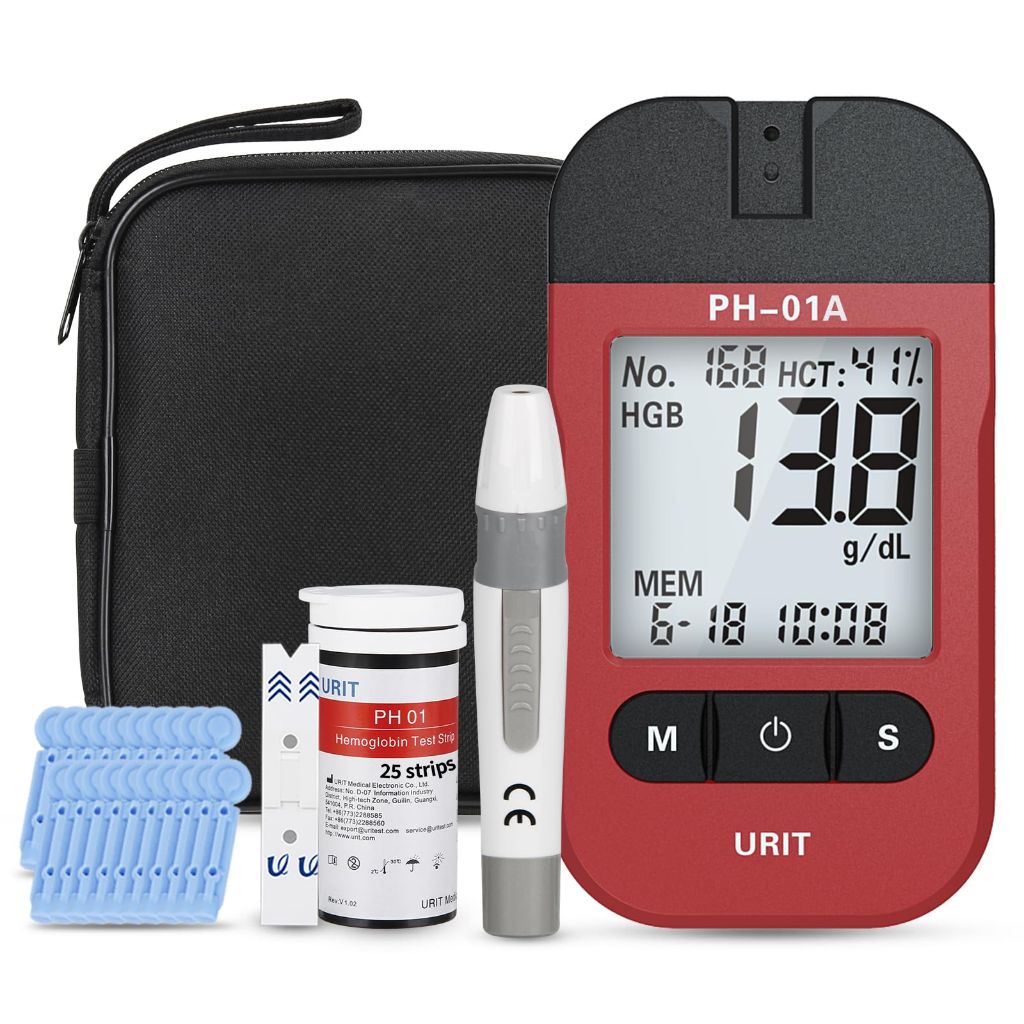 Hemoglobin Test Meter with 25 Test Strips for Home Use (PH-01A)