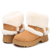 Goldnut Furry Winter Brown Boots for Women,  Size 8