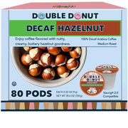 Double Donut - Decaf Hazelnut Flavored Coffee Single Serve Cups  80 Ct