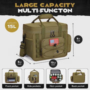 Maelstrom Tactical Lunch Box, Large Durable Insulated Leakproof Cooler, 20 Cans/15 L, Khaki