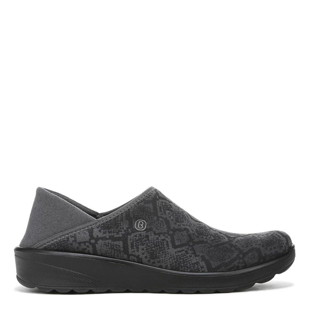 BZees Women's Getaway Slip-On Sneaker, Grey Snake Print - size 12