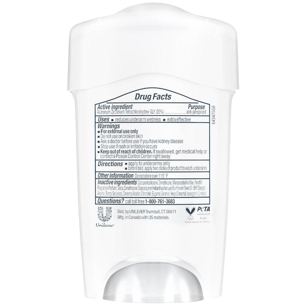 Dove Deodorant for Women, Clinical Protection Antiperspirant, Original Clean 4-Pack 1.7 Oz Ea