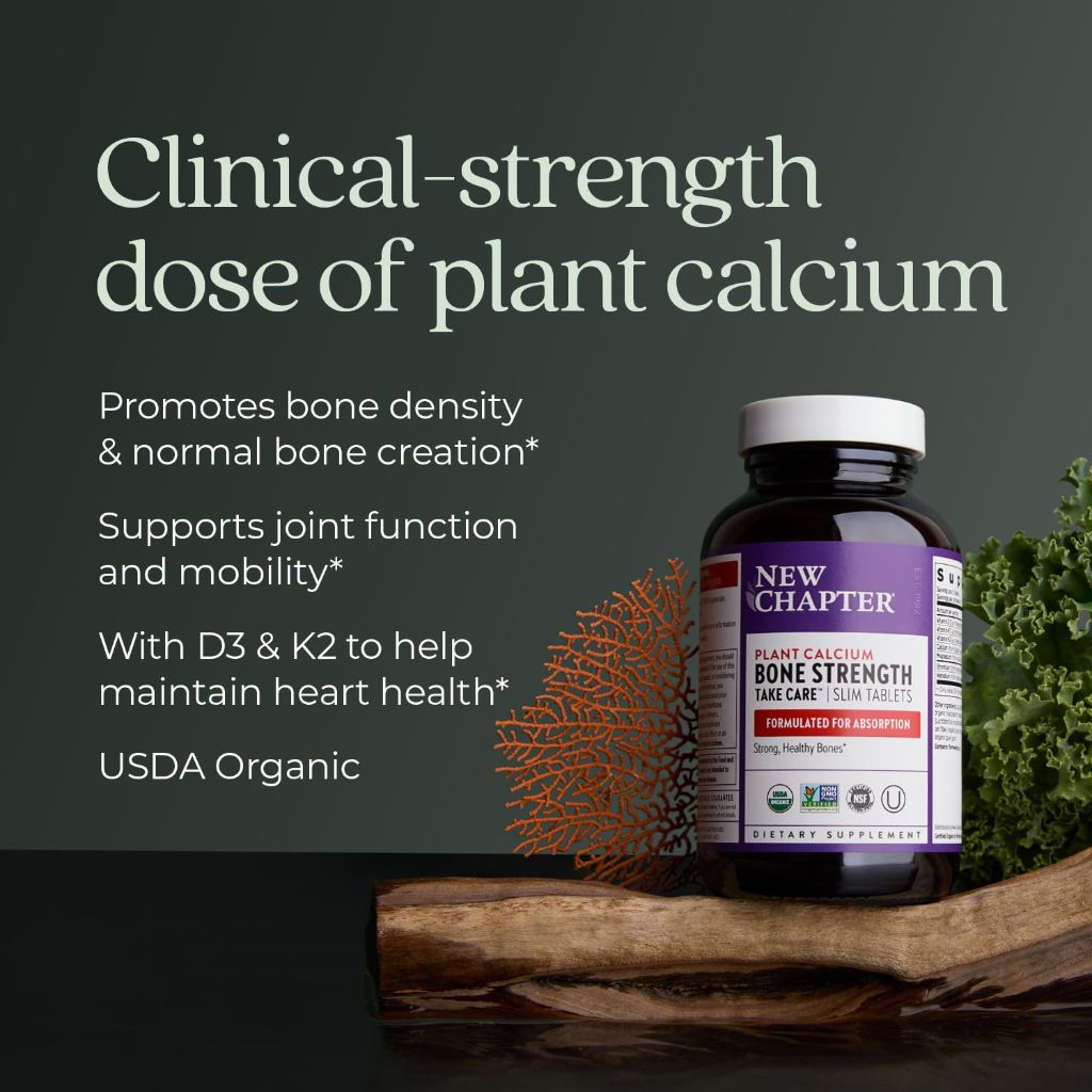 New Chapter Calcium Supplement - Bone Strength - 905 mg dose - 180 Slim Tablets