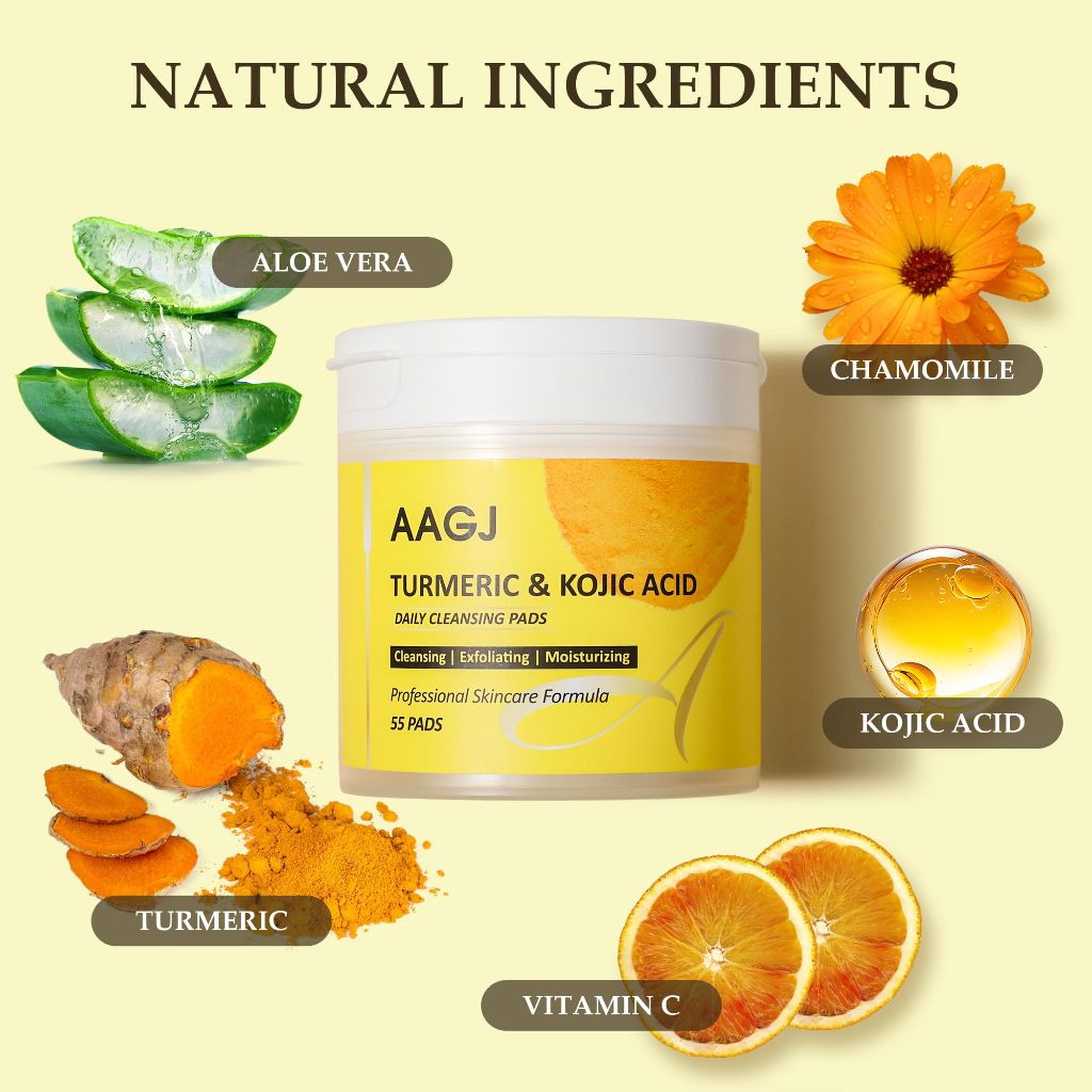 Turmeric & Kojic Acid Cleansing Pads, 55 Pcs