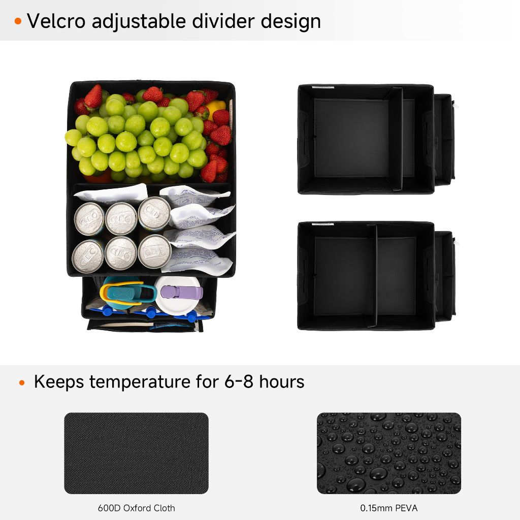 StorageWorks Trunk Organizer with Lid for Car, Medium, Black, 1-Pack