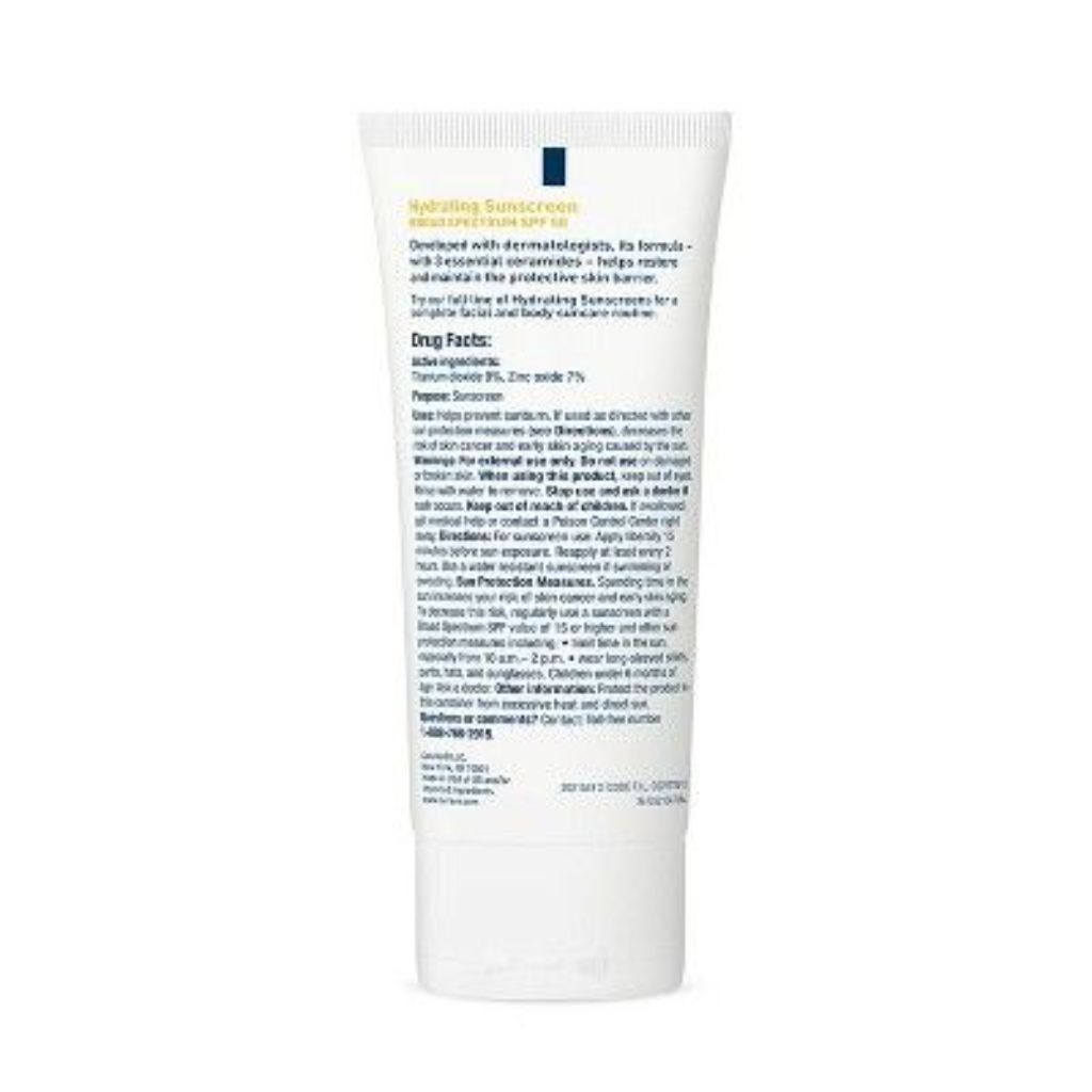 CeraVe Hydrating 100% Mineral Sunscreen for Face SPF 50 - 2.5 fl. oz.