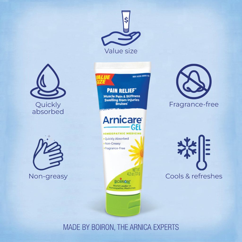 Boiron Arnicare Gel for Relief of Joint Pain, Muscle Pain, Muscle Soreness, and Swelling from Bruises or Injury - 4.2 oz