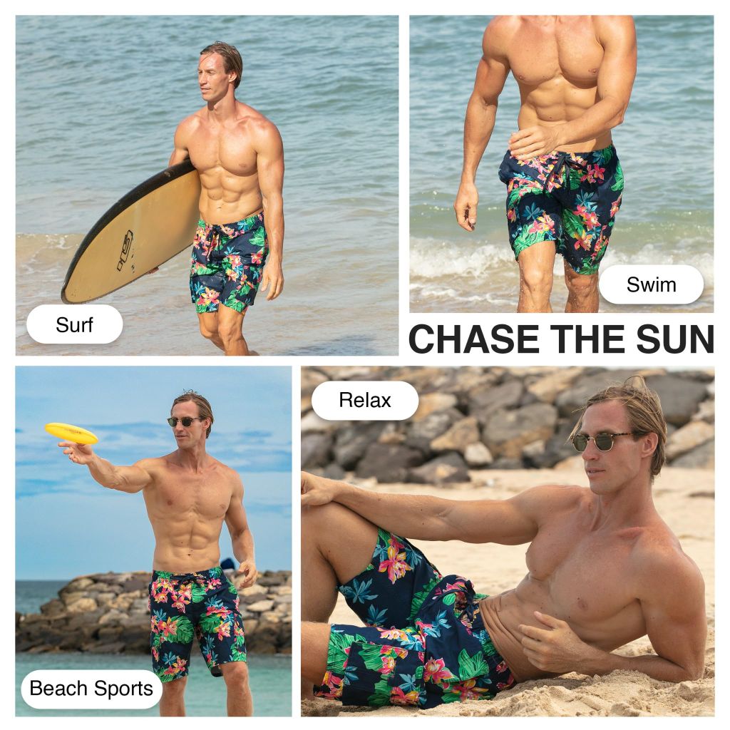 Kanu Surf Men's Infinite Swim Trunks (Regular & Extended Sizes), Bermuda Navy, Small
