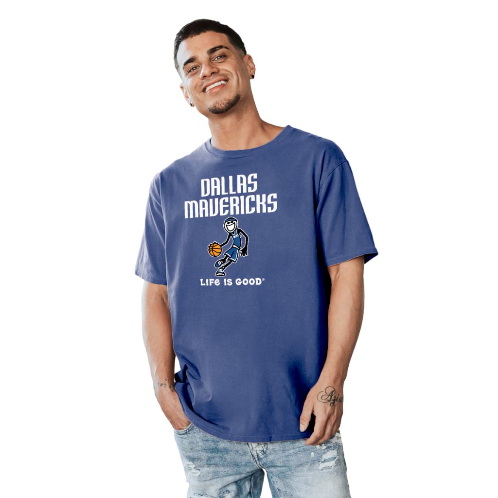 Dallas Mavericks NBA Officially Licensed Life is Good T-Shirt Ringspun Basketball Jake Team Color, XX-Large