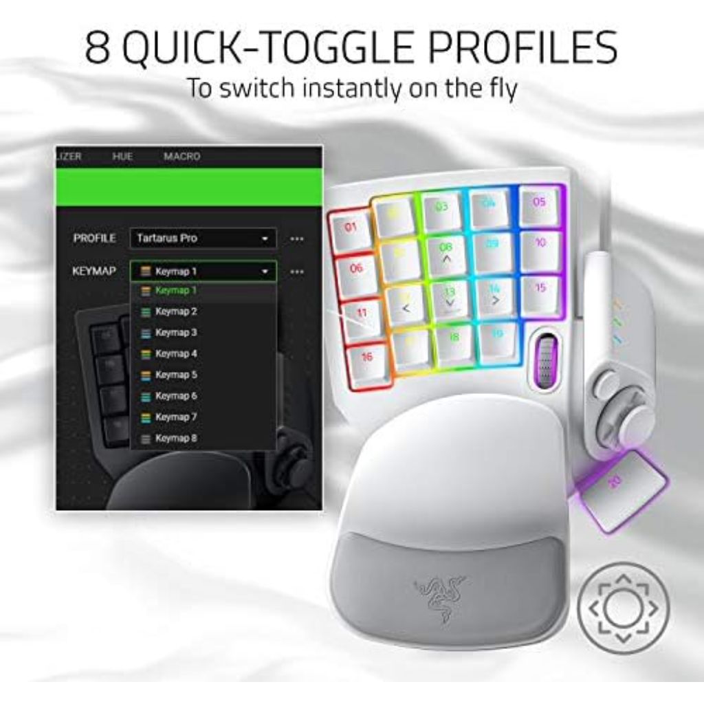 Razer Tartarus Pro Gaming Keypad - Mercury White