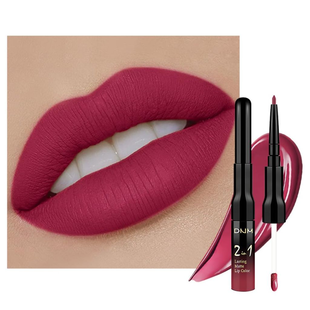 DNM 2 in 1 Deep Cranberry Red Matte Lip Liner and Liquid Lipstick Stain 39#