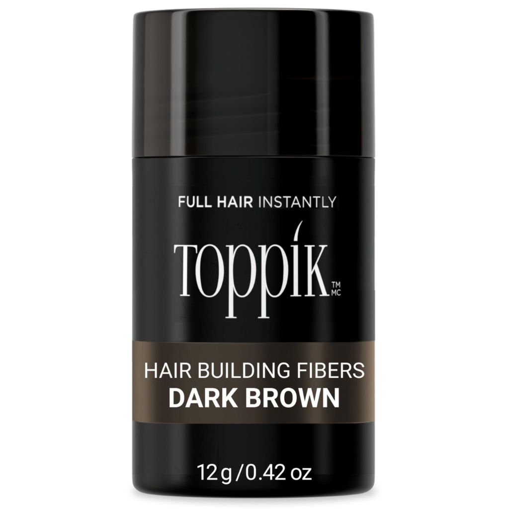 Toppik Hair Building Fibers, Dark Brown, 12g Fill In Fine or Thinning Hair, Instantly Thicker, Fuller Looking, 9 Shades 0.42oz