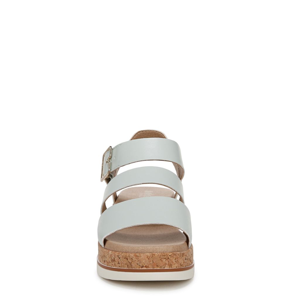 SZ 8M, Dr. Scholl's Shoes Women's Once Twice Wedge Sandal Ocean | Blue Smooth