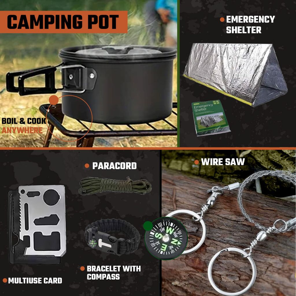 369pcs Go Bag Emergency Survival Backpack Kit
