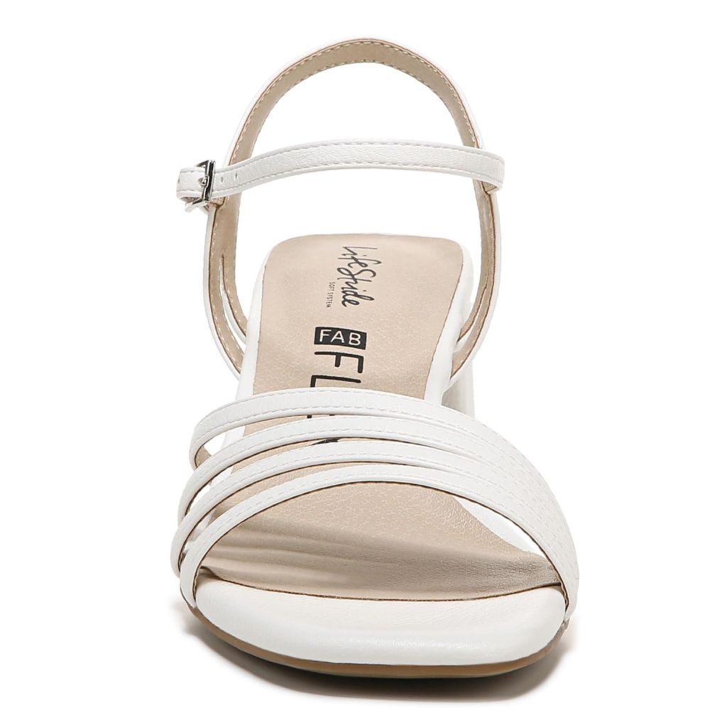 LifeStride Women's Celebrate Block Strappy Heeled Sandal - Bright White, Size 10