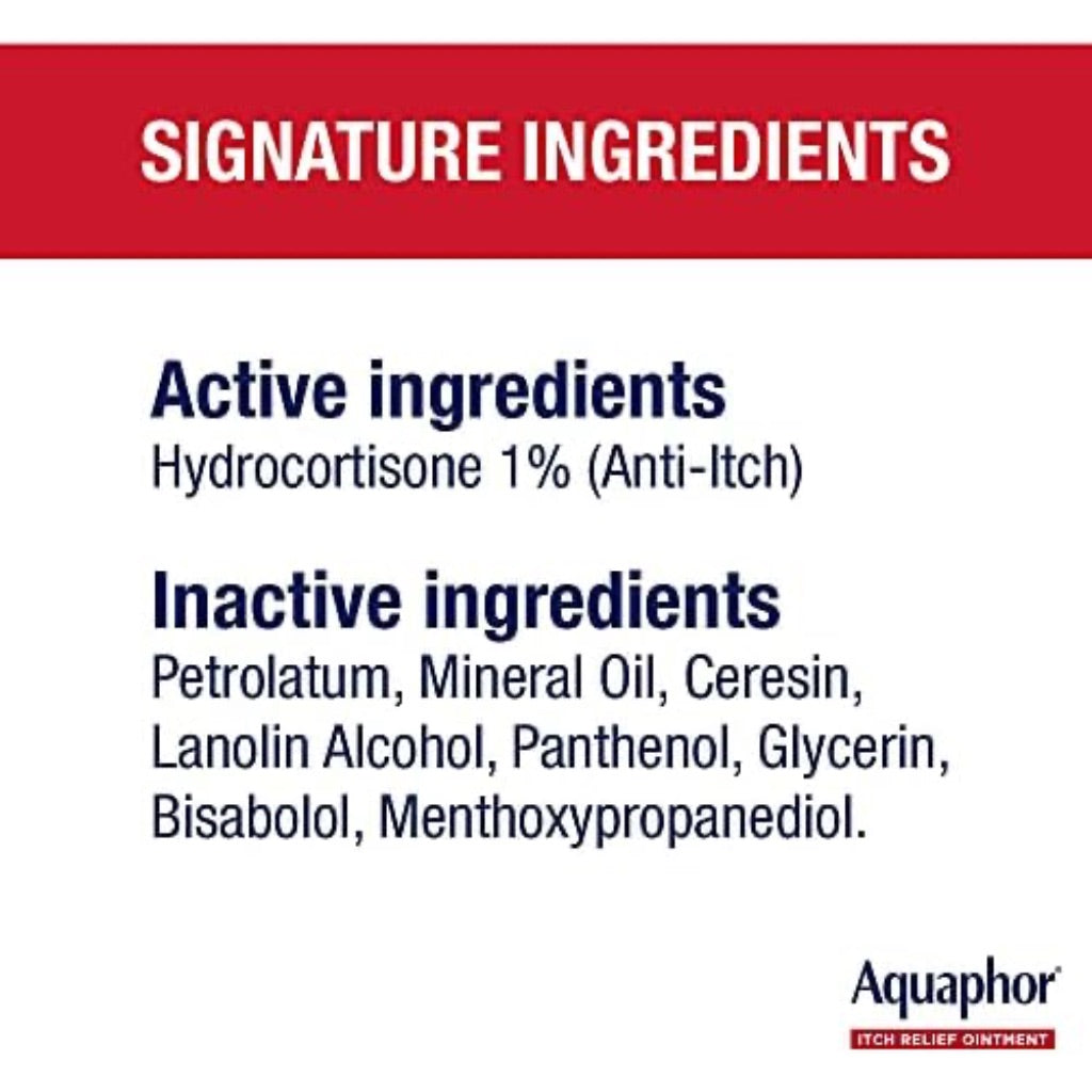 Aquaphor Itch Relief Ointment Maximum Strength with 1% Hydrocortisone, 2 oz