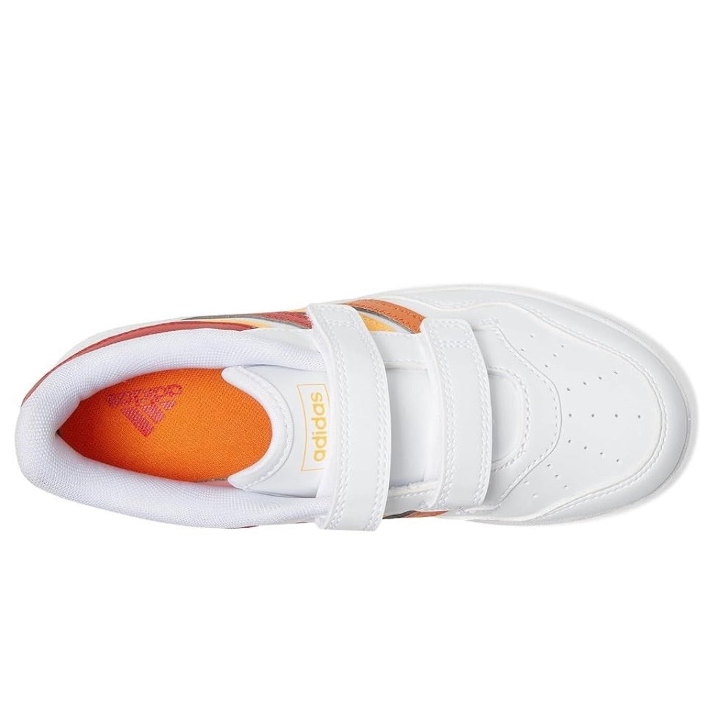 adidas Kids Hoops 4.0 Sneakers - White/Scarlet/Flash Orange, Size 1 Little Kid