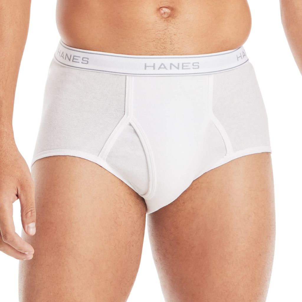 Hanes Mens Moisture-wicking Cotton Briefs, Available In White And Black, Multi-packs, White - 6 Pack, Large US