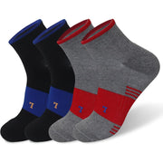 Wildarms Men's Moisture-Wicking Compression Socks with Cushion & Arch Support - Gray/Black (4 Pairs)