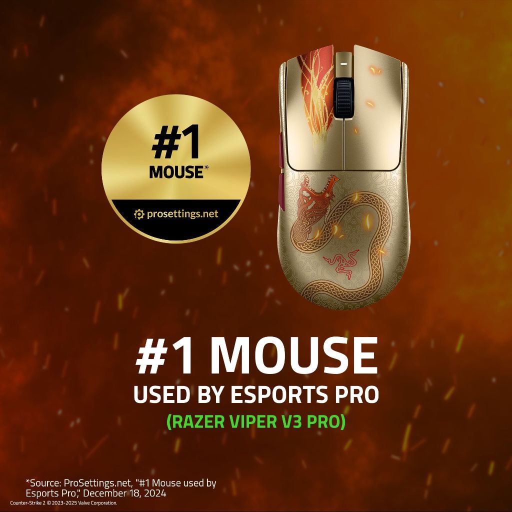 Razer Viper V3 Pro Wireless Esports Gaming Mouse Counter-Strike 2 Edition - SUMMON THE DRAGON LORE